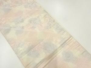 切り嵌め風群鶴に古典柄模様織出し袋帯